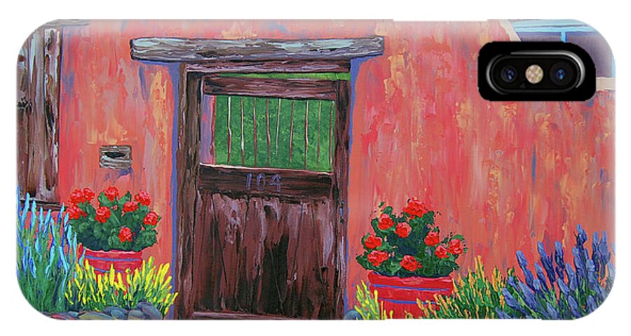 Southwest iPhone X Case featuring the painting 104 Canyon Rd, Santa Fe by Cheryl Fecht
