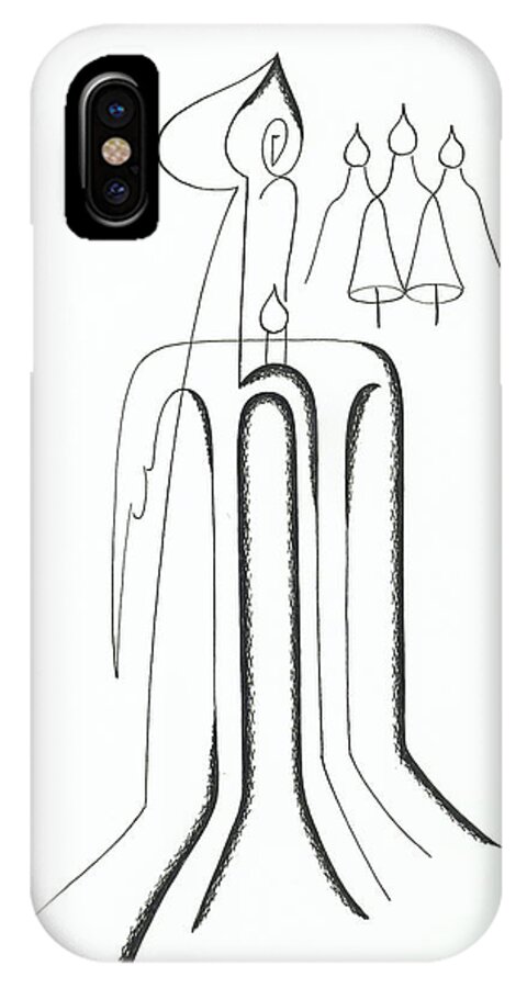 Graphics iPhone X Case featuring the drawing Graphics #11 by Ira Mizkevish
