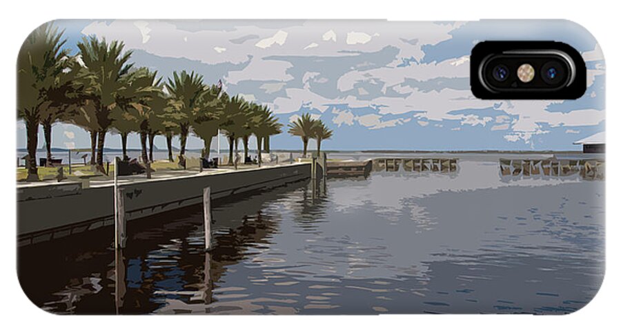 Veterans iPhone X Case featuring the painting Lake Monroe at the Port of Sanford Florida #13 by Allan Hughes