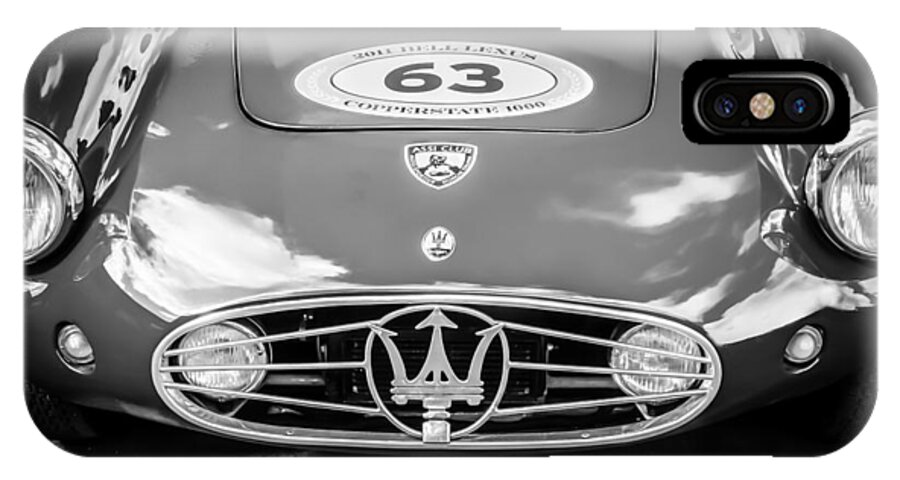 1954 Maserati A6 Gcs iPhone X Case featuring the photograph 1954 Maserati A6 Gcs -0255bw by Jill Reger