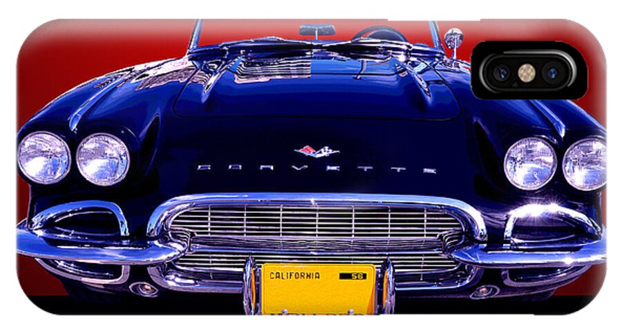 Car iPhone X Case featuring the photograph 1961 Chevy Corvette by Jim Carrell