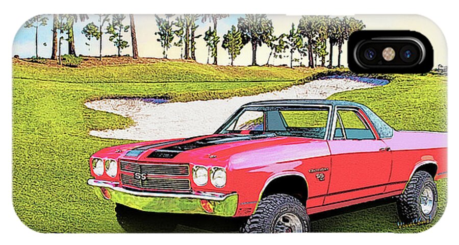 1970 Chevy El Camino iPhone X Case featuring the digital art 1970 Chevy El Camino 4x4 Not 2nd Generation 1964-1967 by Chas Sinklier