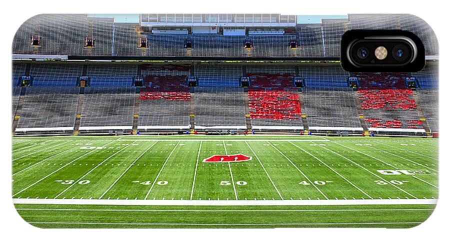 Camp; Randall; Football; Stadium; Madison; Wi; Uw; Badgers; College; American; Football; University; Team; Gridiron; Field; Bowl; Athletic; Park; Ground; Venue; Recreation; Dirt; Competition; World; Series; Sports; Architecture; City; Downtown; Modern; Construction; Building; Landmark; Exterior; Design; Wisconsin; America; Usa iPhone X Case featuring the photograph Camp Randall UW Madison #3 by Chris Smith