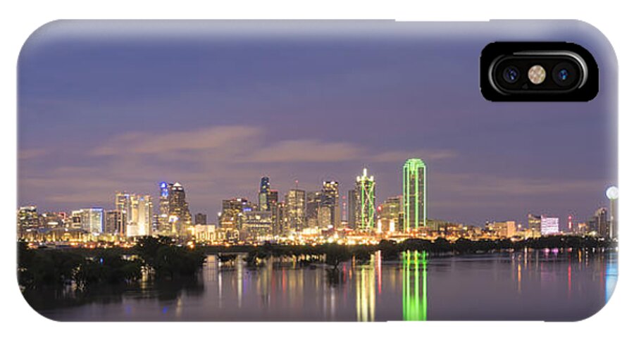 Margaret Hunt Hill Bridge iPhone X Case featuring the photograph Dallas Skyline Twilight #2 by Jonathan Davison