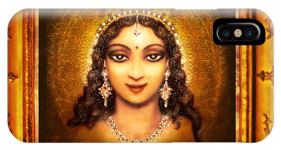 Mandala iPhone X Case featuring the mixed media Devi Darshan #2 by Ananda Vdovic