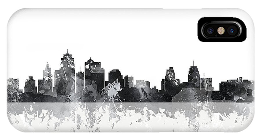 Kansas City Missouri Skyline iPhone X Case featuring the digital art Kansas City Missouri Skyline #2 by Marlene Watson