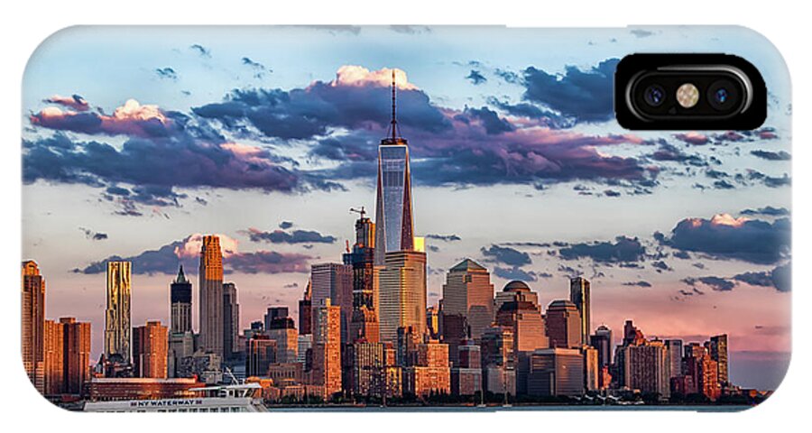 Manhattan iPhone X Case featuring the photograph Manhattan Skyline at Dusk #2 by Carol Ward