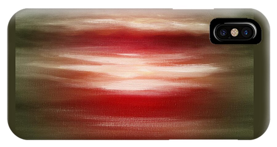 Sunset iPhone X Case featuring the painting Red Abstract Sunset #2 by Gina De Gorna