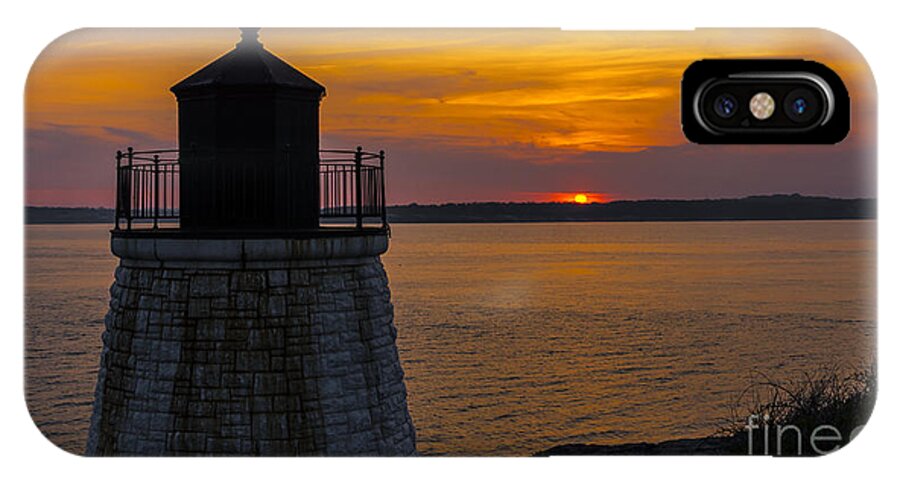 #lighthouse iPhone X Case featuring the photograph Sunset from Castle Hill Lighthouse. #2 by New England Photography