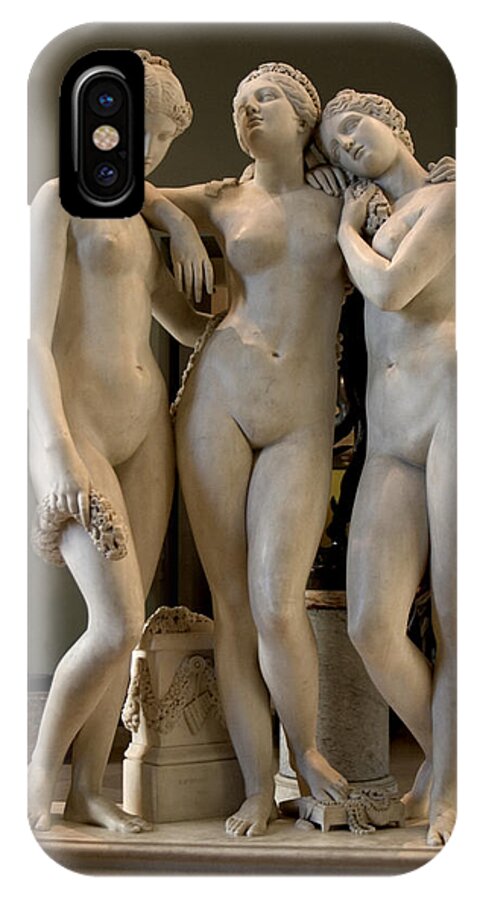 Graceful iPhone X Case featuring the sculpture The Three Graces #2 by Carl Purcell