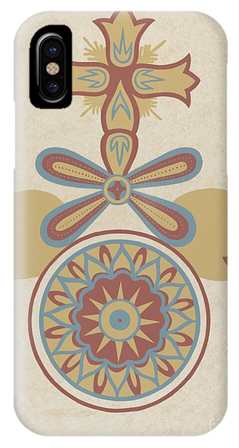  iPhone X Case featuring the drawing Santa Barbara Mission Doorway Design From The Portfolio "decorative Art Of Spanish California" #29 by American 20th Century