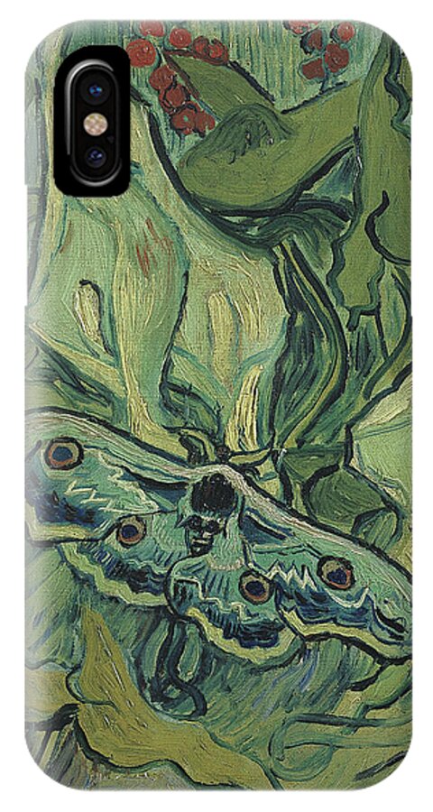 Vincent Van Gogh iPhone X Case featuring the painting Emperor moth #3 by Vincent van Gogh