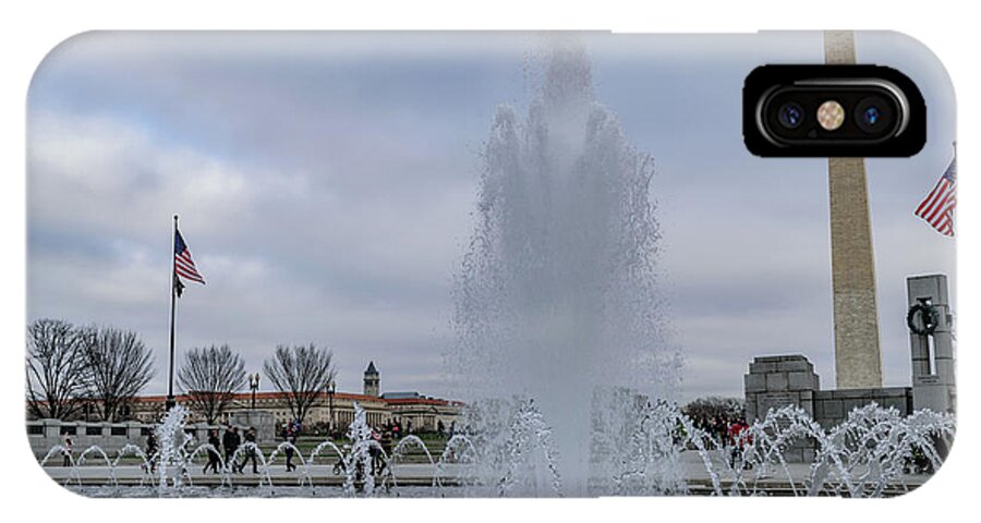 American iPhone X Case featuring the photograph National World War II Memorial #3 by Cityscape Photography