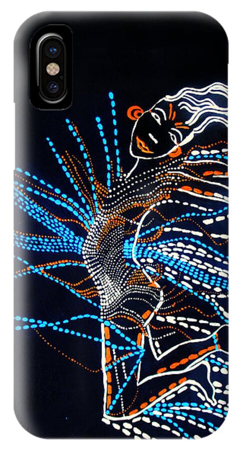 Jesus iPhone X Case featuring the painting Dinka Dance - South Sudan #35 by Gloria Ssali
