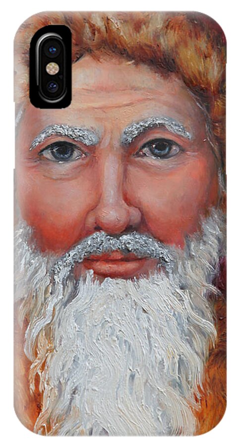 Santa Claus iPhone X Case featuring the painting 3D Santa by Portraits By NC