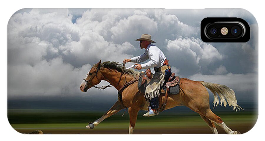 Cowboy iPhone X Case featuring the photograph 4427 by Peter Holme III