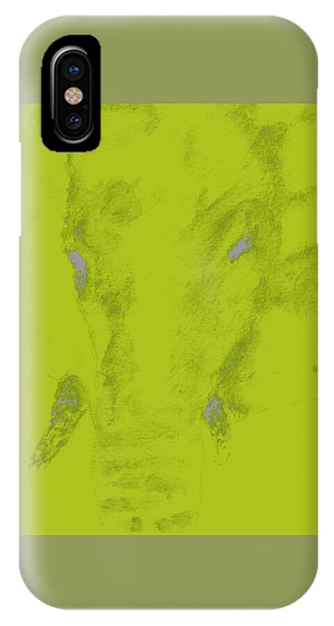 Elephant iPhone X Case featuring the painting Elephant Strong #10 by Stephanie Agliano