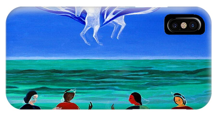Sea iPhone X Case featuring the painting Sons of the Sun #6 by Enrico Garff