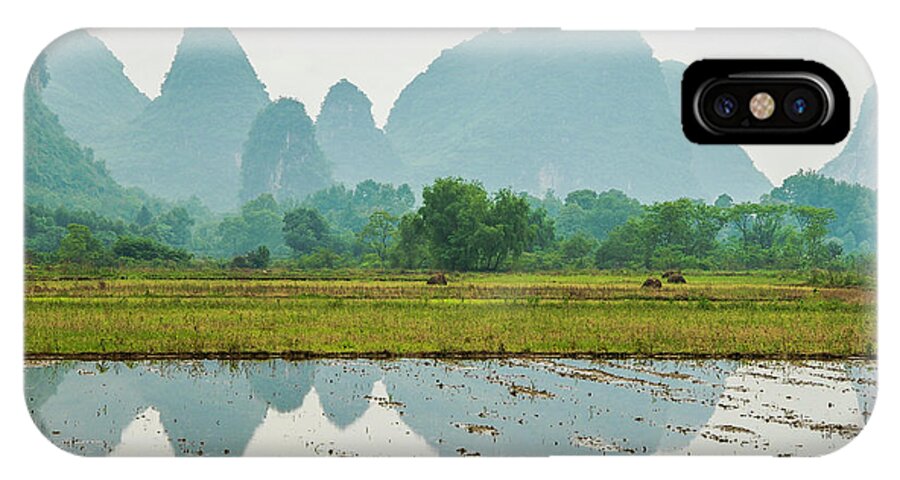 The Beautiful Karst Rural Scenery In Spring iPhone X Case featuring the photograph Karst rural scenery in spring #51 by Carl Ning