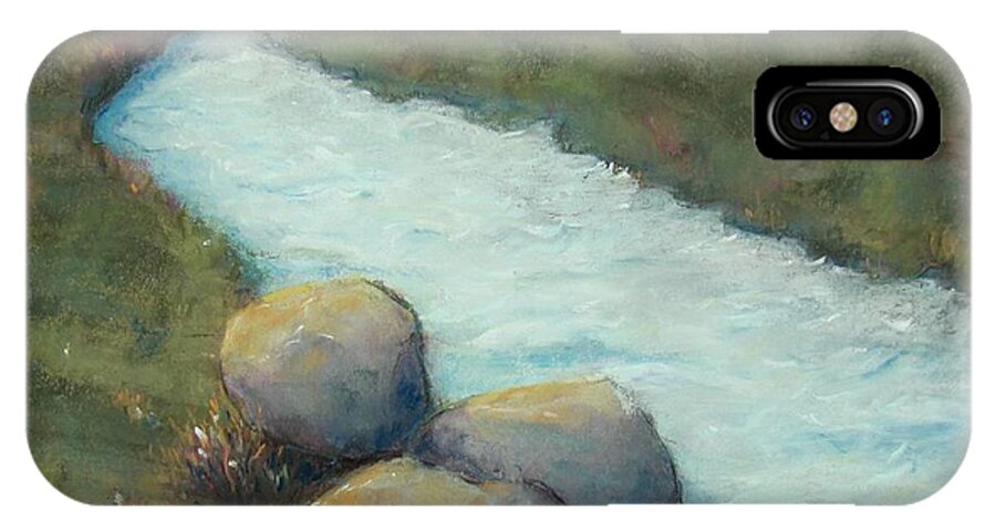 Water iPhone X Case featuring the painting A Cool Dip by Laurie Morgan