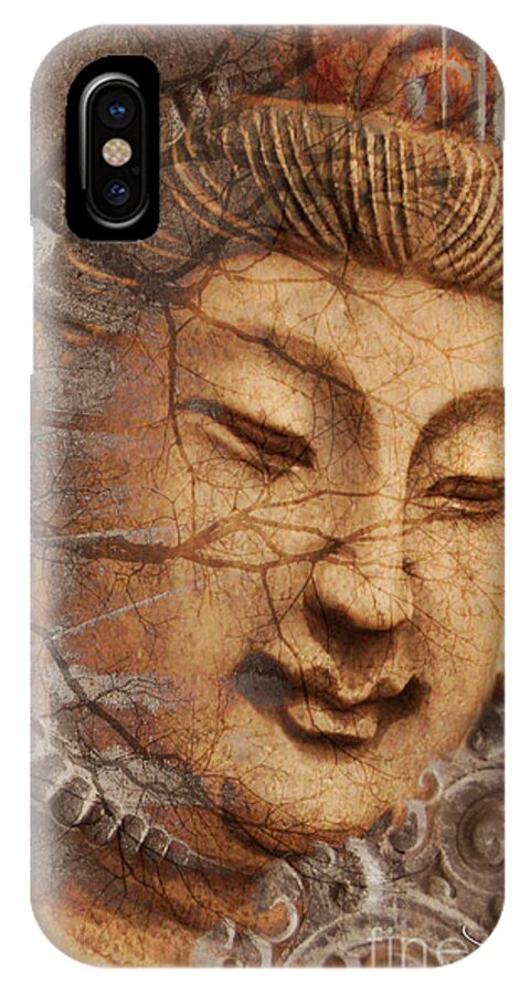 Guan Yin iPhone X Case featuring the digital art A Cry Is Heard by Christopher Beikmann