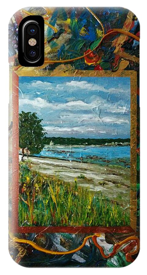 Semi Abstract iPhone X Case featuring the painting A framed landscape by Ray Khalife