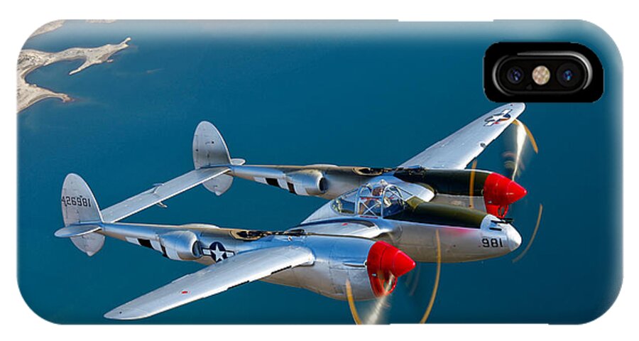 World War Ii iPhone X Case featuring the photograph A Lockheed P-38 Lightning Fighter by Scott Germain