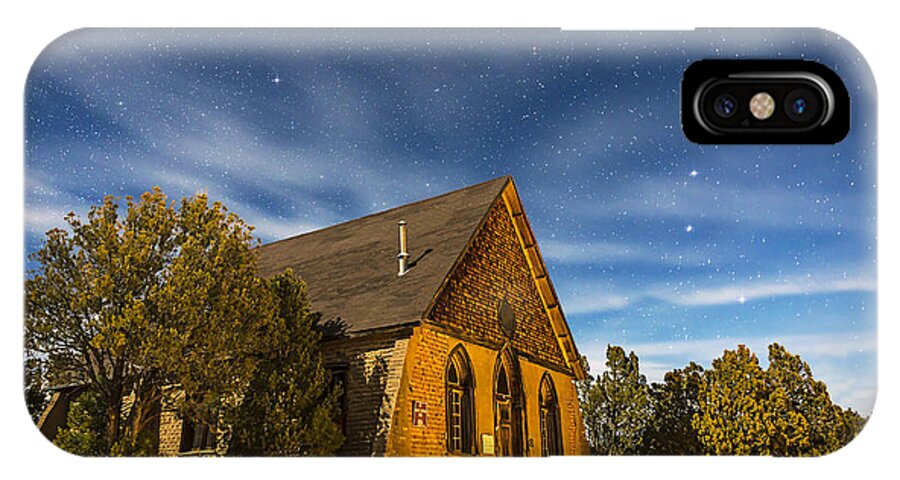 Big Dipper iPhone X Case featuring the photograph A Moonlit Nightscape Of The Historic by Alan Dyer