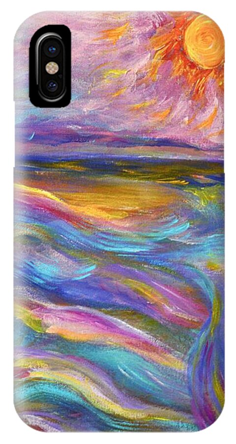 Abstract Painting iPhone X Case featuring the painting A Peaceful Mind - Abstract Painting by Robyn King