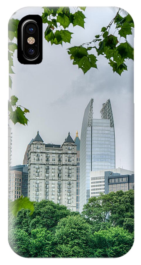 Peek iPhone X Case featuring the photograph A Peek at the Atlanta Skyline by Douglas Barnett