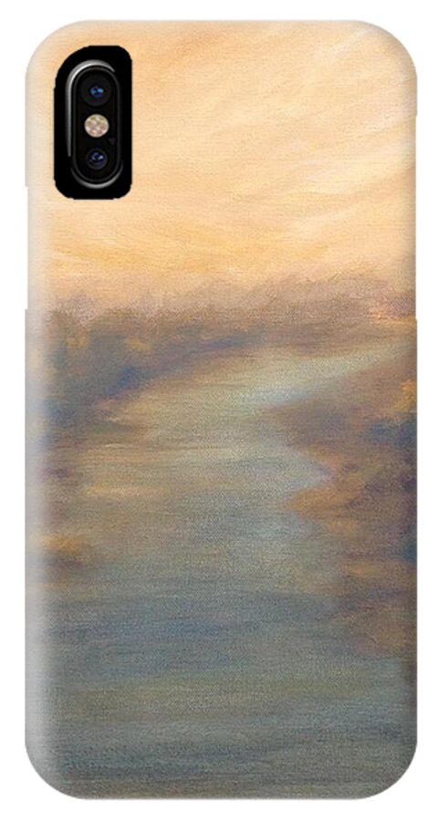 River iPhone X Case featuring the painting A River's Edge by Teresa Fry