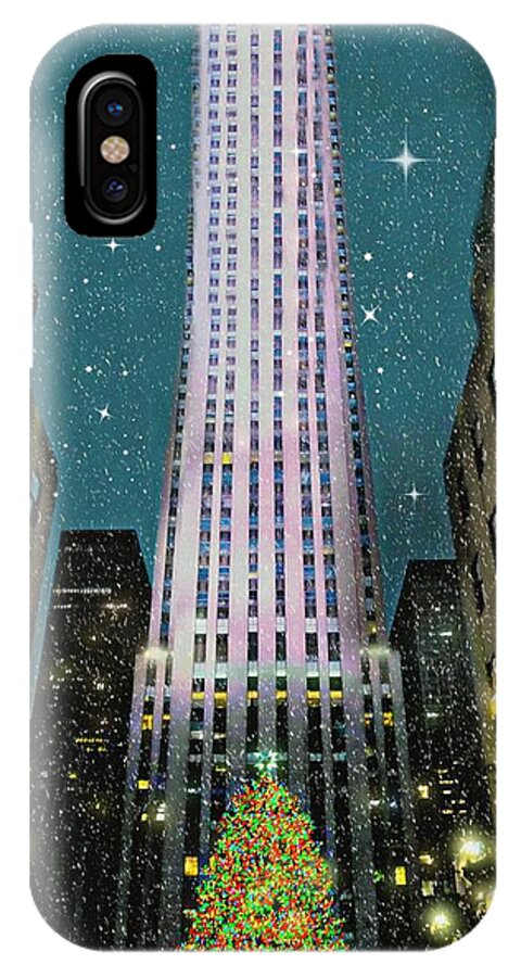 Rockefeller Center iPhone X Case featuring the photograph A Rocking Christmas by Diana Angstadt