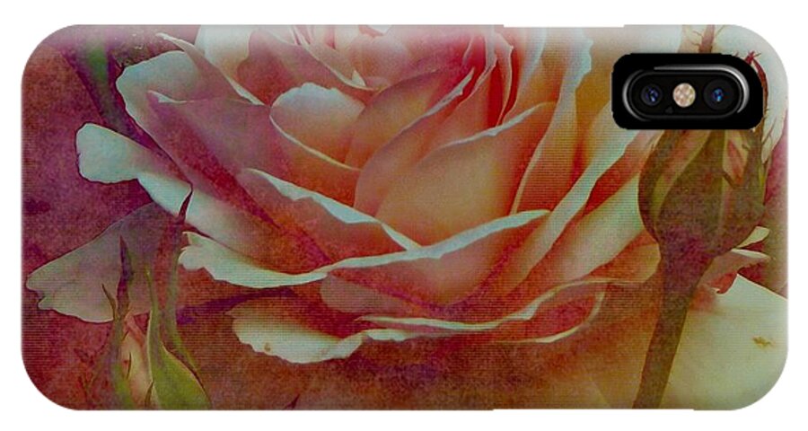 Flower iPhone X Case featuring the mixed media A Rose by MaryLee Parker