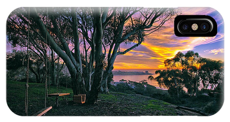La Jolla iPhone X Case featuring the photograph A Swinging Sunset from the Secret Swings of La Jolla by Sam Antonio
