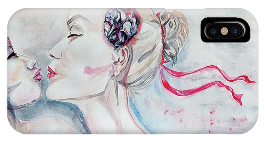 Woman iPhone X Case featuring the painting A Taste of Spring by Christel Roelandt