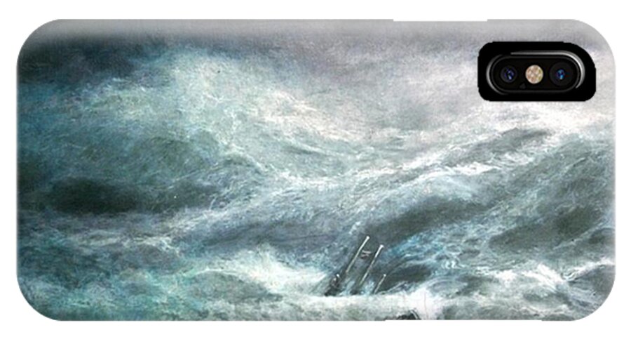 Aivazovsky iPhone X Case featuring the painting a wave my way by Jarko by Jarmo Korhonen aka Jarko