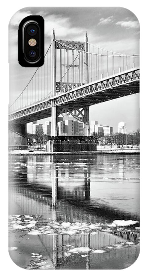 Triboro Bridge iPhone X Case featuring the photograph A Winter Portrait of the Triboro Bridge by Cate Franklyn