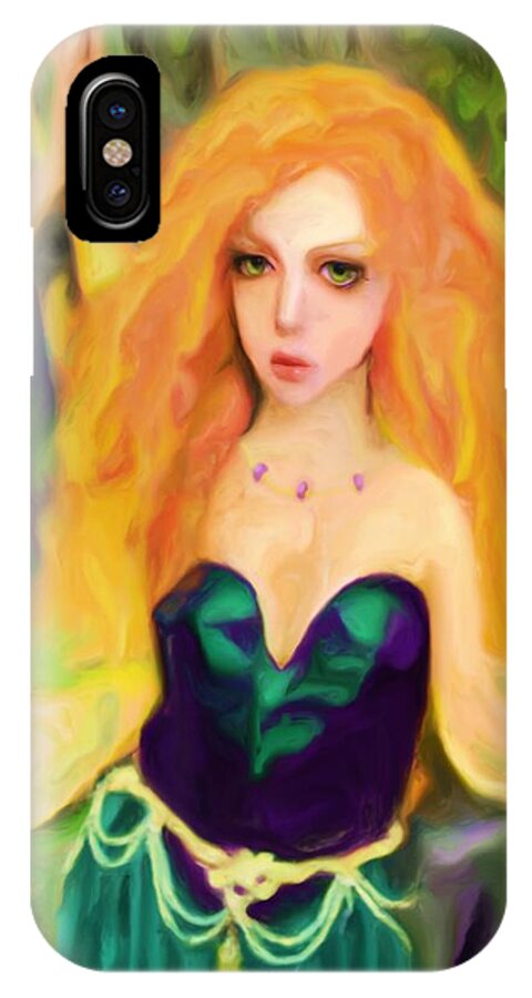 The Beautiful Fairy iPhone X Case featuring the painting Abella by Shelley Bain