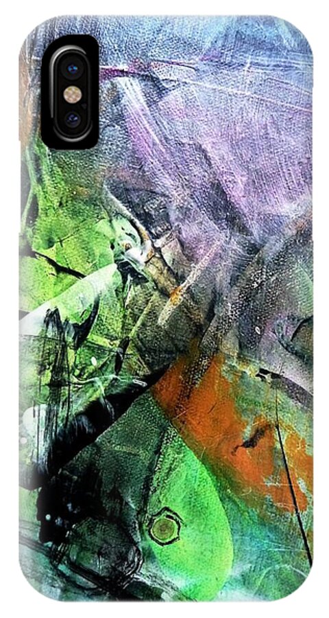 Abstract iPhone X Case featuring the painting Abstract #321 by Jim Whalen