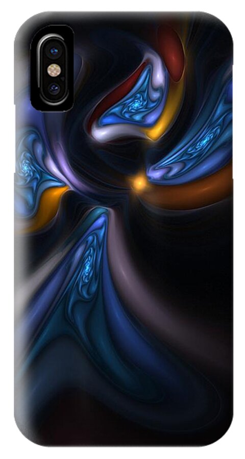 Digital Painting iPhone X Case featuring the digital art Abstract Stained Glass Angel by David Lane