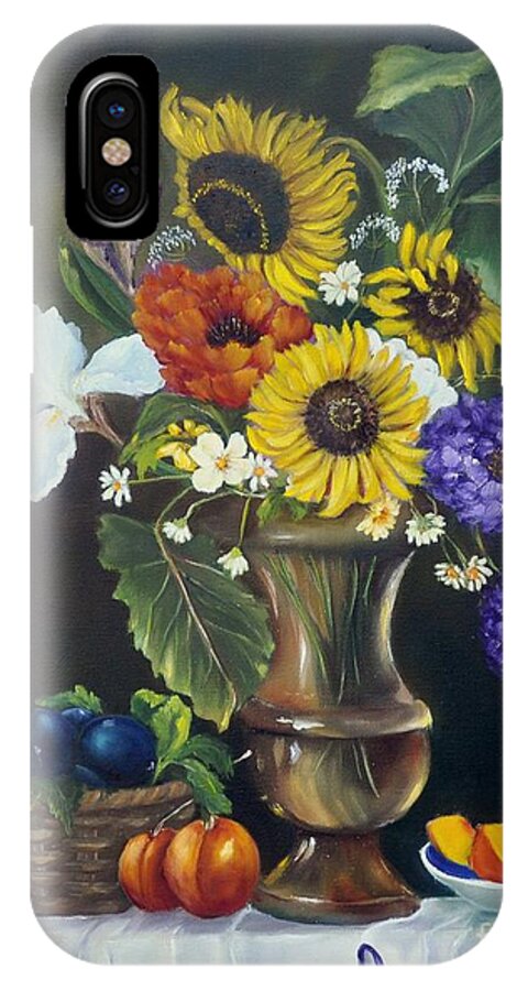 Still Life iPhone X Case featuring the painting Abundance by Carol Sweetwood
