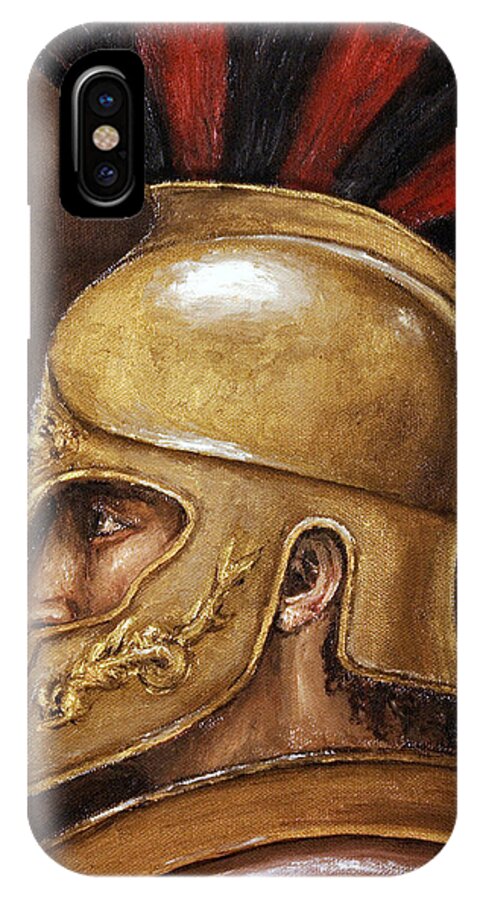 Warrior iPhone X Case featuring the painting Achilles by Arturas Slapsys