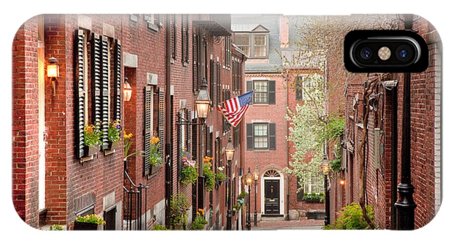 April iPhone X Case featuring the photograph Acorn Street by Susan Cole Kelly