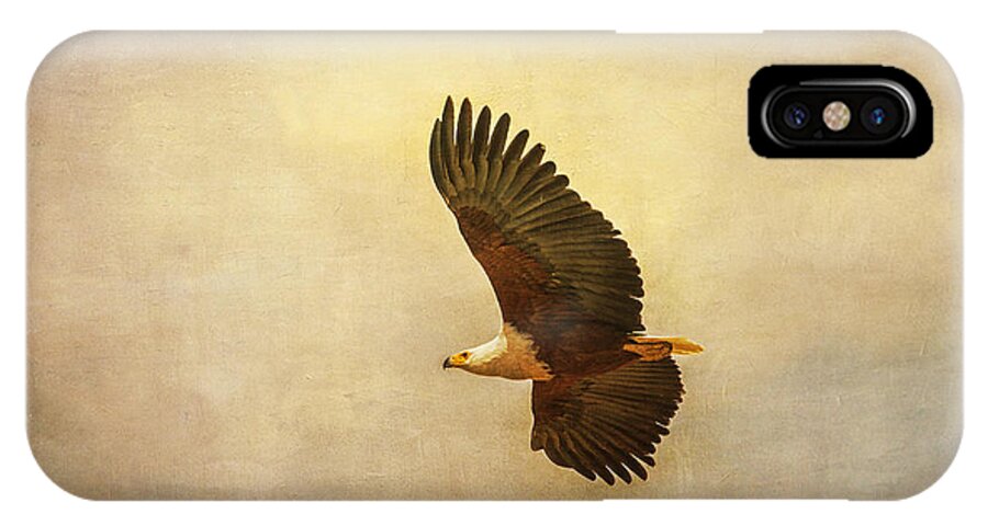Africa. iPhone X Case featuring the tapestry - textile African Fish Eagle by Kathy Adams Clark