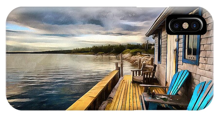 Fisherman's Hut iPhone X Case featuring the digital art After Sunset by Eva Lechner
