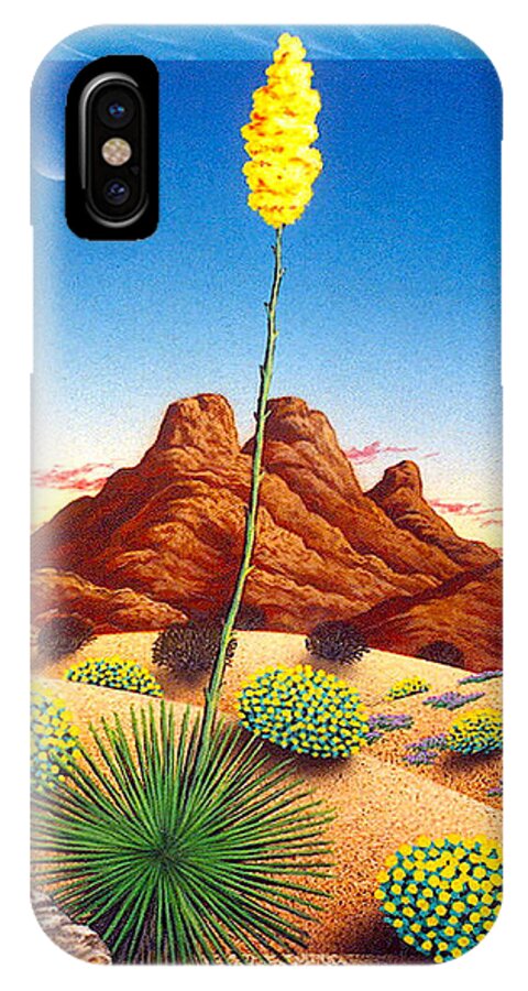 Agave Cactus iPhone X Case featuring the painting Agave Bloom by Snake Jagger