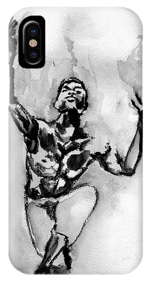 Dance Art iPhone X Case featuring the drawing Ailey by Howard Barry