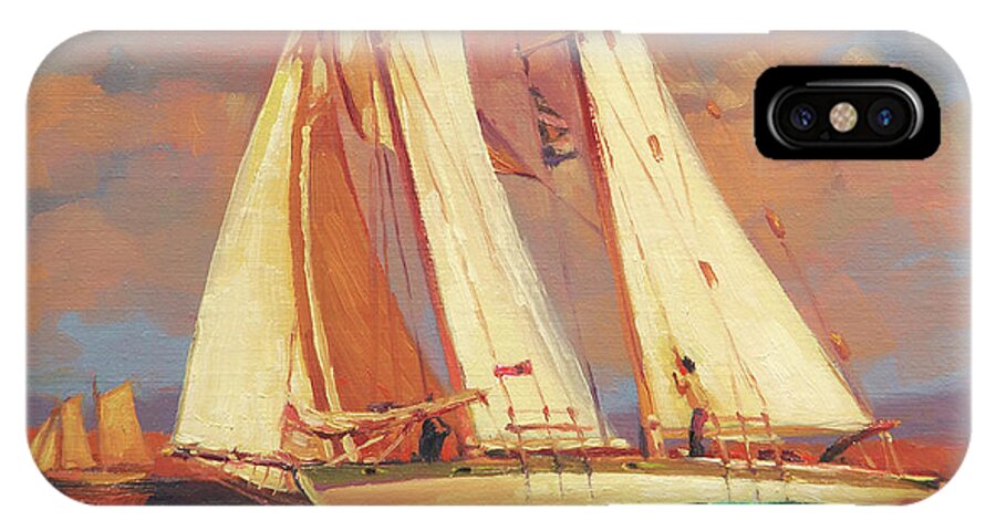 Sailboat iPhone X Case featuring the painting Al Fresco by Steve Henderson