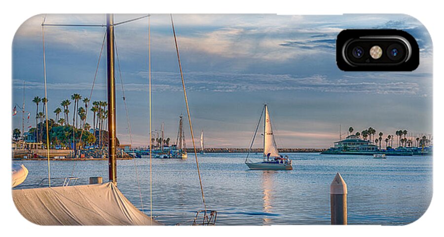 Naples Canals iPhone X Case featuring the photograph Alamitos Bay inlet Sailboat by David Zanzinger