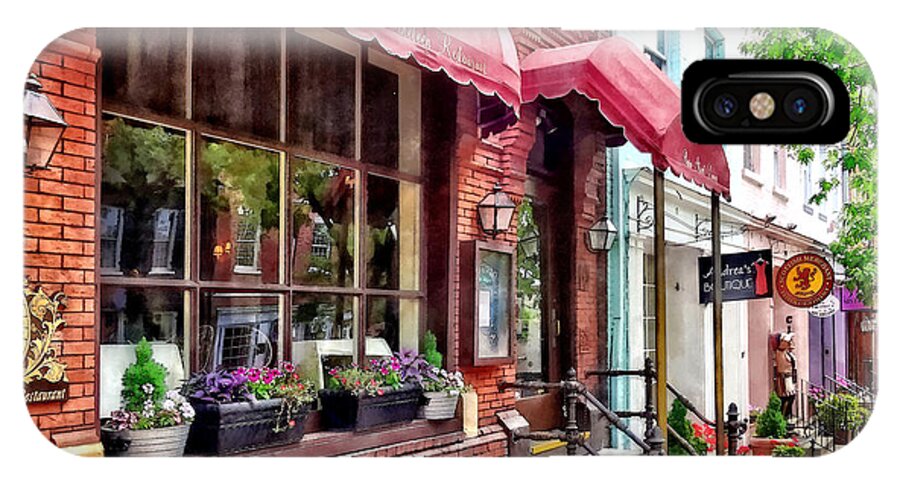 Alexandria iPhone X Case featuring the photograph Alexandria VA - Red Awnings on King Street by Susan Savad